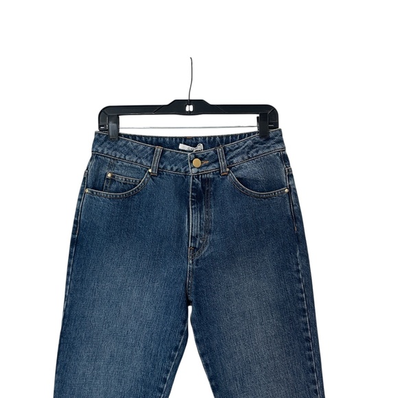 $395 CO Blue Japanese Denim Flare Jeans Size 6 - Picture 2 of 9